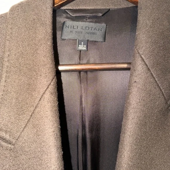 Nili Lotan Double-Breasted Long Coat in Brown - Picture 7 of 10